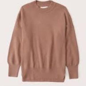 Abercrombie & Fitch LuxeLoft Oversized Legging-Friendly Crew Sweater Brown Med